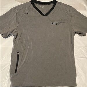 Men’s JAANUU Scrub Top Stretch Jersey Cotton Fabric Charcoal Gray Size Medium